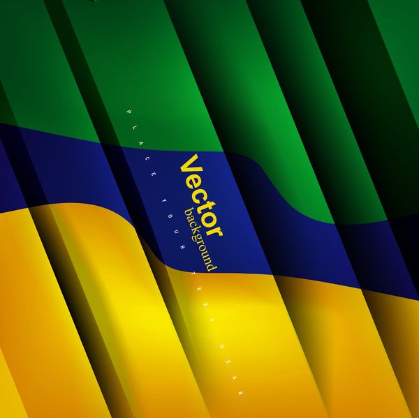 Brezilya bayrağı kavramı renkli şık dalga vektör arka plan illüstrasyon