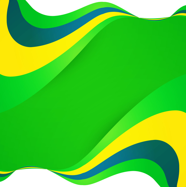 巴西國旗概念創意業務多彩波浪背景