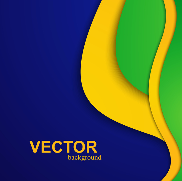 Brasile bandiera concetto creativo variopinto elegante onda isolato sfondo vettoriale