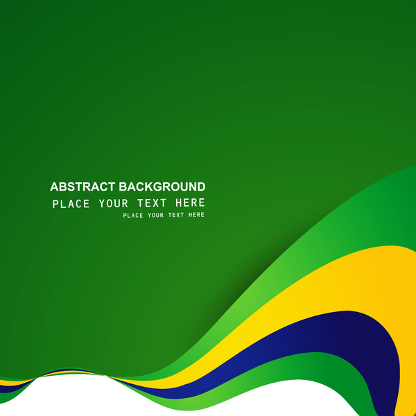 Brasil bandera concepto creativo colorido estilo onda aislado fondo vector