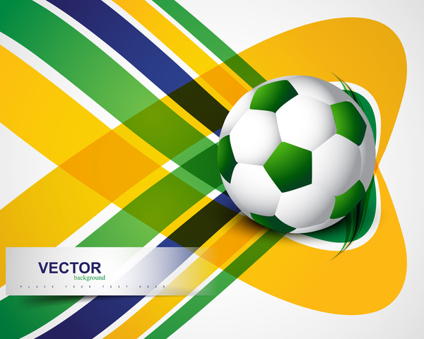 Brésil drapeau concept élégant football fond coloré vecteur d’onde
