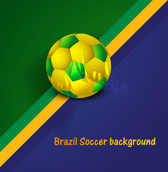 Brezilya şık dalga renk kavramı futbol topu arka plan illüstrasyon