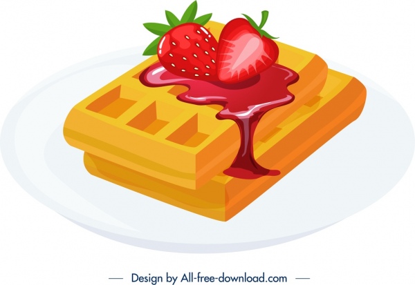 Frühstück Dessert Icon Schokolade Erdbeermarmelade schmelzen Dekor