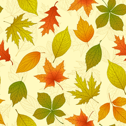 bright in foglie d'autunno vettore sfondi