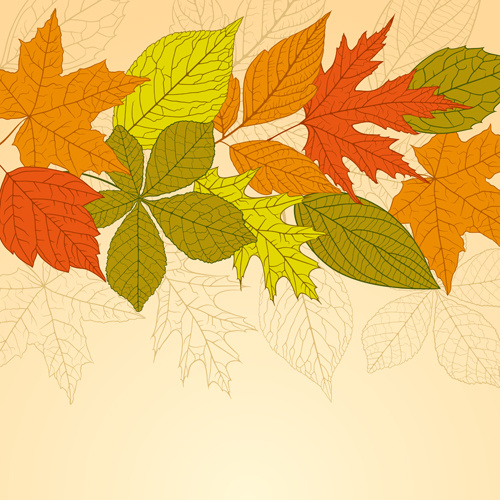 daun musim gugur yang cerah latar belakang vektor
