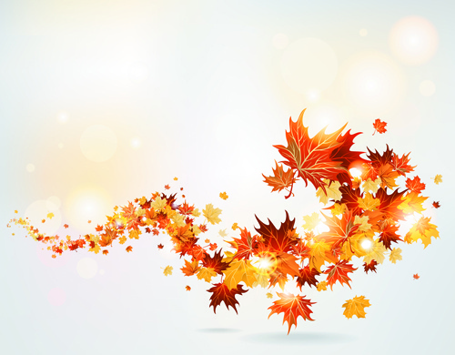 daun musim gugur yang cerah latar belakang vektor