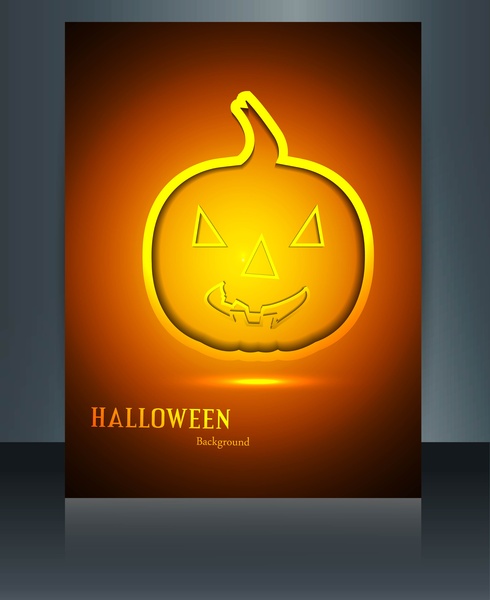colorido feliz halloween abóbora reflexão festa vector design brilhante