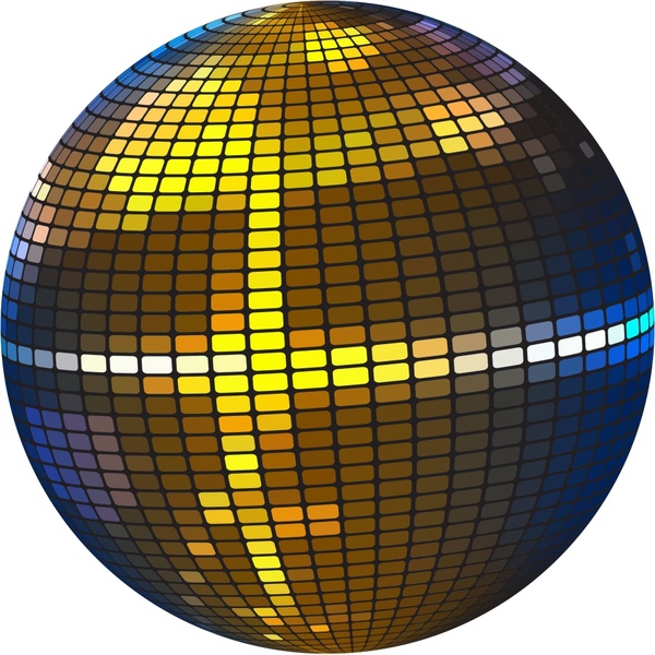 ilustração em vetor realista brilhante bola de discoteca