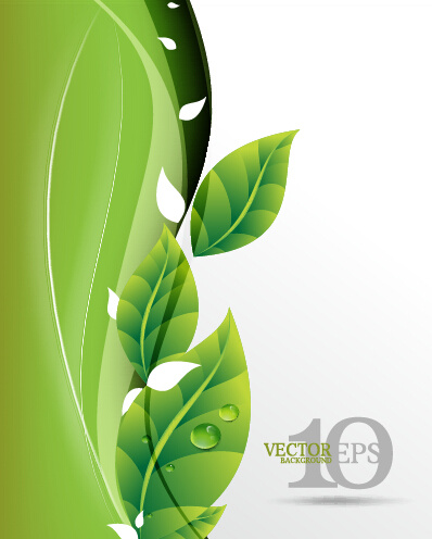 daun hijau cerah latar belakang vektor grafis