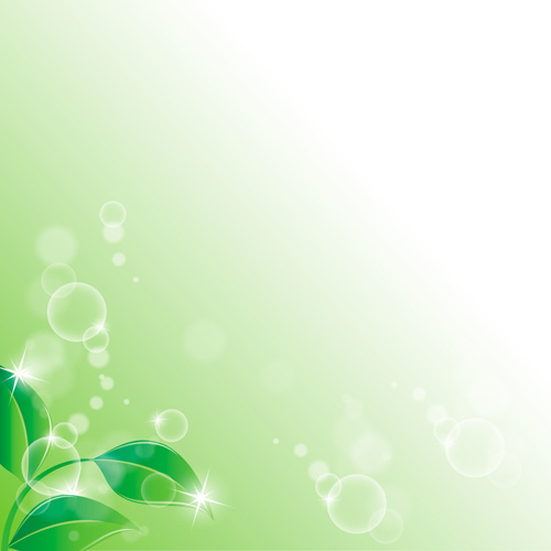 明るい緑の葉の空気泡のベクトルの背景