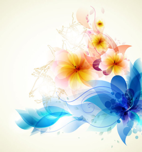 brilian latar belakang warna-warni bunga vektor