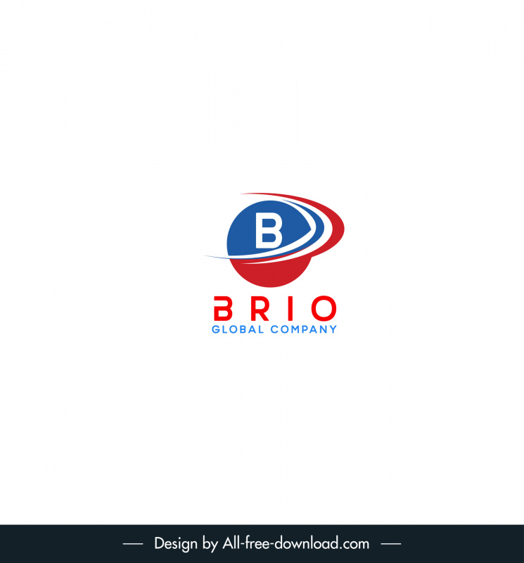 BRIO Global โลโก้ บริษัท แม่แบบเส้นโค้งวงกลมแบบไดนามิกตกแต่งข้อความ