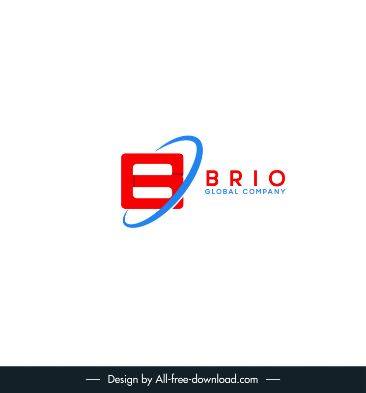 BRIO Global Firmenlogo-Vorlage Dynamische flache Kurven Texte Dekor