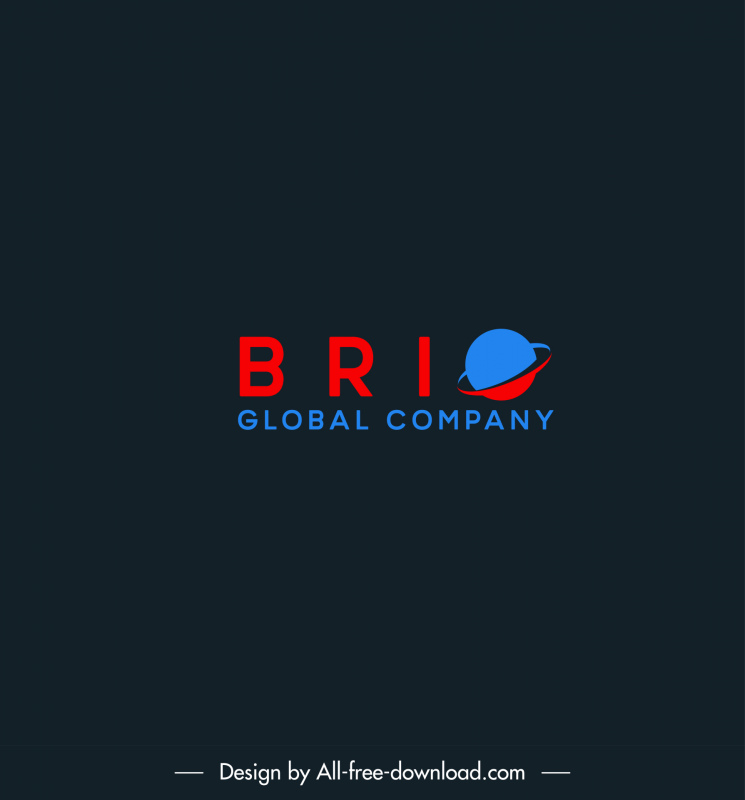 Brio Global Firmenlogo-Vorlage Flacher Kontrast Globus Texte Dekor