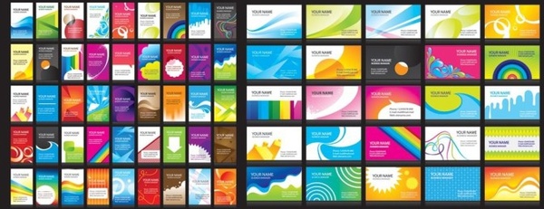 brosur latar belakang template set warna-warni desain modern