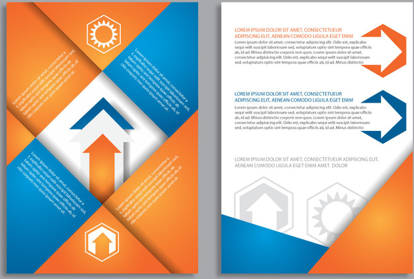 Broschüre-Hintergrund mit farbigen geometrischen und Pfeil design
