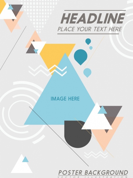 brosur penutup template segitiga warna-warni dekorasi