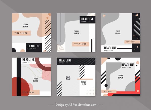 шаблоны обложек брошюр абстрактный классический плоский декор