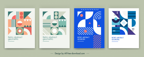 folleto cubre plantillas abstracta decoración geométrica plana