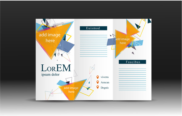 Broschüre Design Vector mit moderner dreifacher Illustration