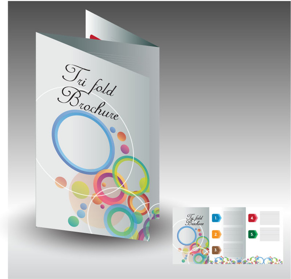 Broschüre Design mit Kreisen Hintergrund Trifold illustration