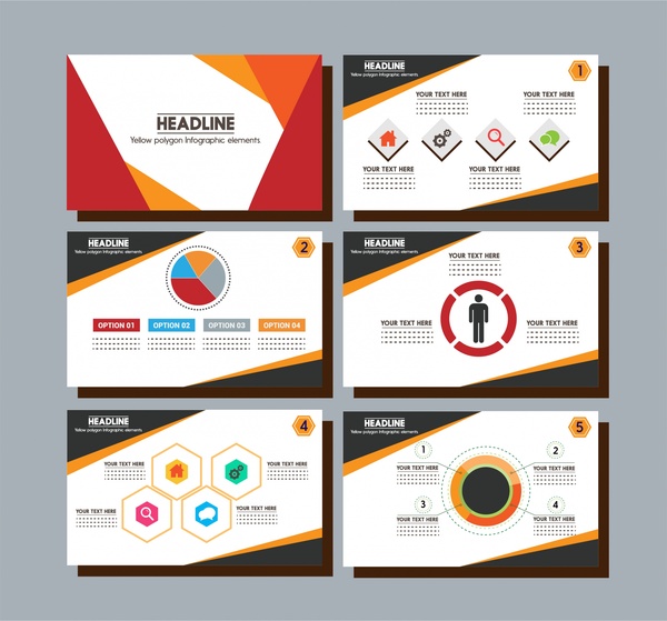 Broschüre-Präsentation-Design mit bunten Infografik Stile
