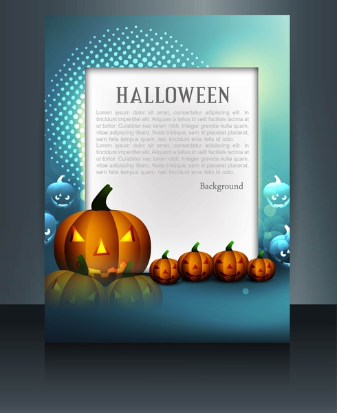 citrouilles de carte colorée brochure réflexion halloween party fond