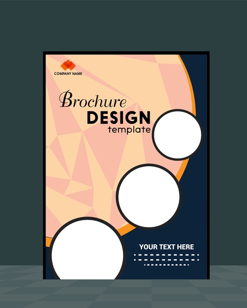 modello di progettazione brochure combinando cerchi su fondo astratto