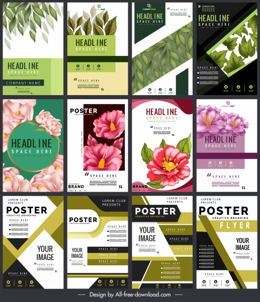 Broşür Şablonları Doğa Soyut Temalar Renkli Modern Tasarım