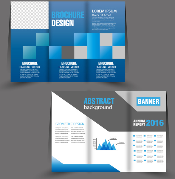 brochura com três dobras modelo de design com estilo moderno brilhante