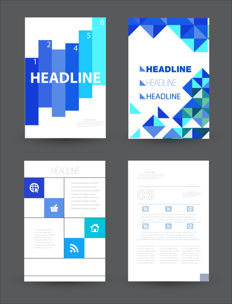 Broschüre-Vektor-Design mit hellen Hintergrund layout