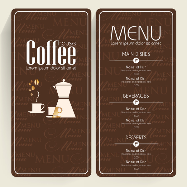 sfondo marrone caffè menu