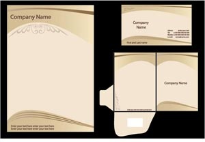 Antetli Kağıt zarf vb ücretsiz dizi iş kahverengi vektör
