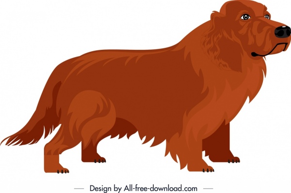 personaje de dibujos animados lindo de icono de perro marrón