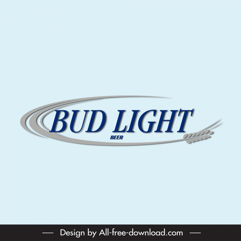 bud light beer logo template teks gandum kurva sketsa