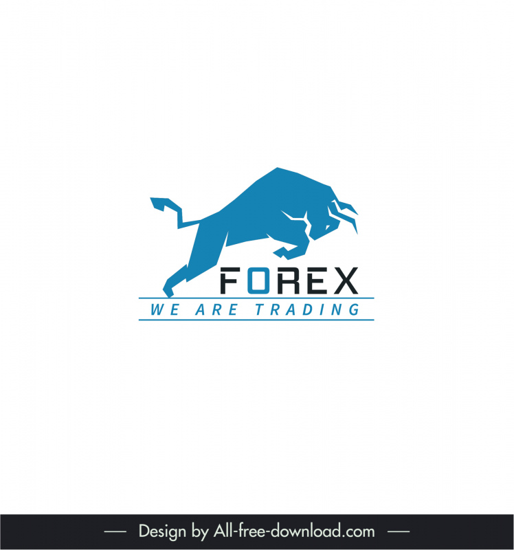 Plantilla de logotipo de Forex de Buffalo Decoración de silueta dinámica