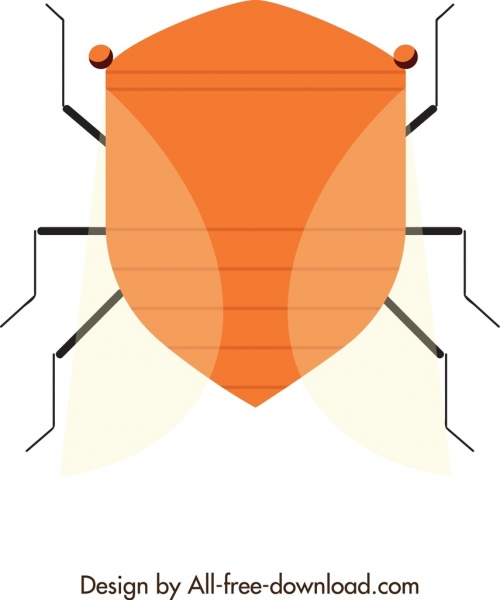 Bug Icon Nahaufnahme symmetrisches flaches Design