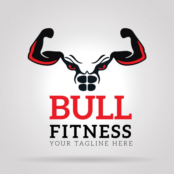 logotipo de ginásio de fitness de touro
