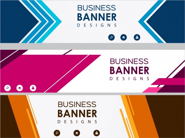 Bisnis banner set berwarna desain modern