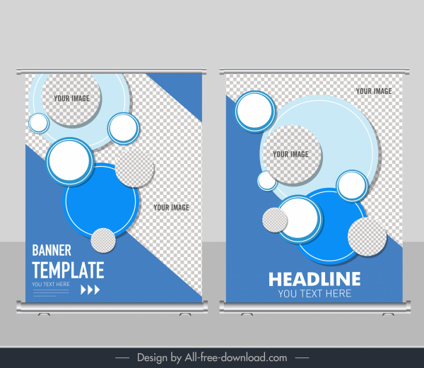 modelo de banner de negócios plana decoração de círculos quadriculados
