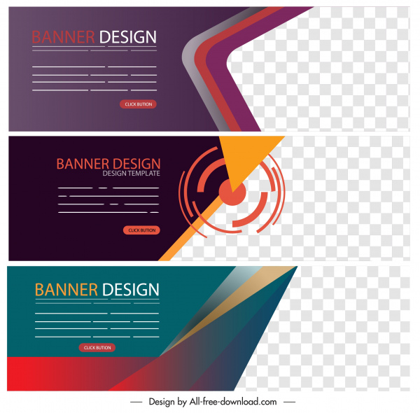 Bisnis banner template teknologi modern yang berwarna-warni desain