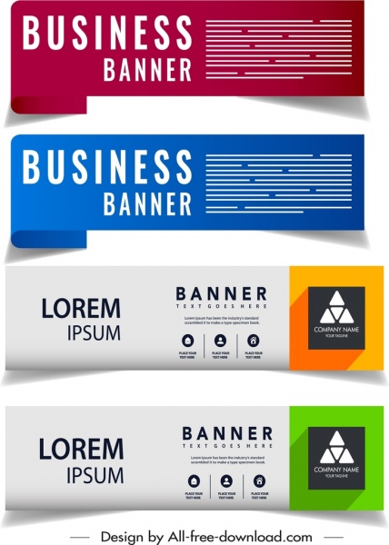 Modelos de banner de negócios Design horizontal moderno
