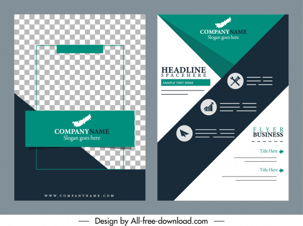 plantillas de portada de folleto de negocios elegante diseño a revisión decoración