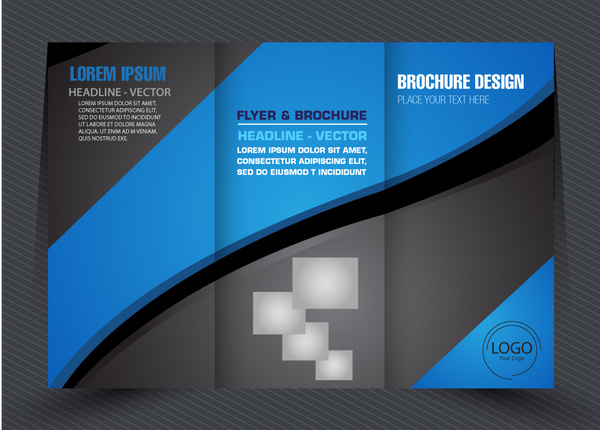 Desain brosur bisnis dengan gaya modern lipat tiga
