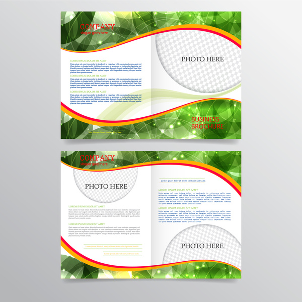 illustrations de brochure affaires avec moderne abstrait vert