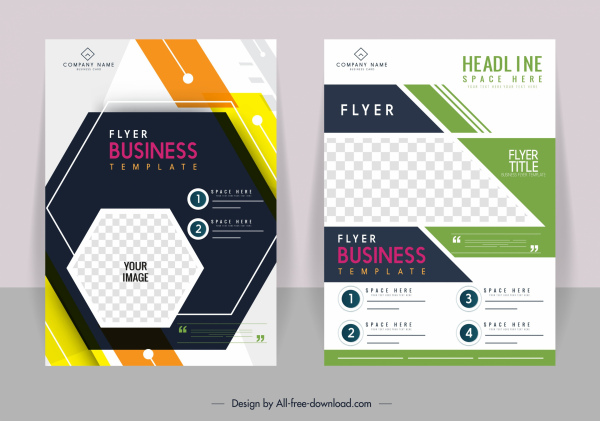 modelli di brochure di business luminoso colorato arredamento geometrico moderno