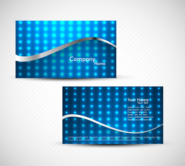 presentación colorida tarjeta de visita azul set vector