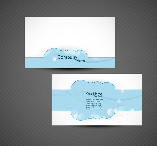 cartão de negócios definir ilustração vetorial colorido azul