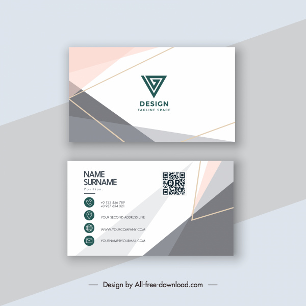 template kartu bisnis dekorasi geometris elegan yang cerah