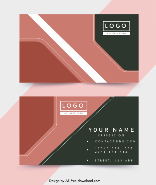 шаблон визитной карточки цветные плоские декор технологии